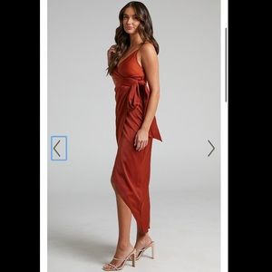 How Will I Know Wrap dress in copper